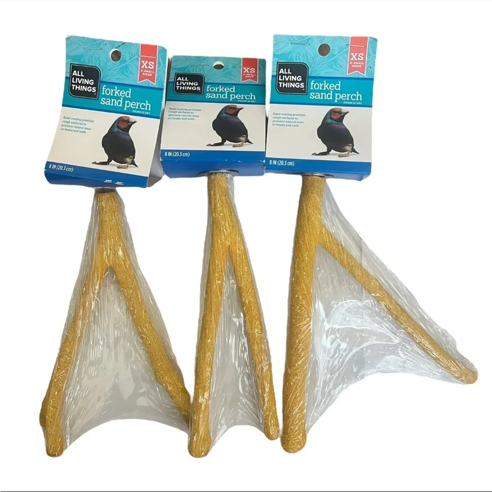 All Living Things Forked Sand Perch For Birds XS, 3 Pk New